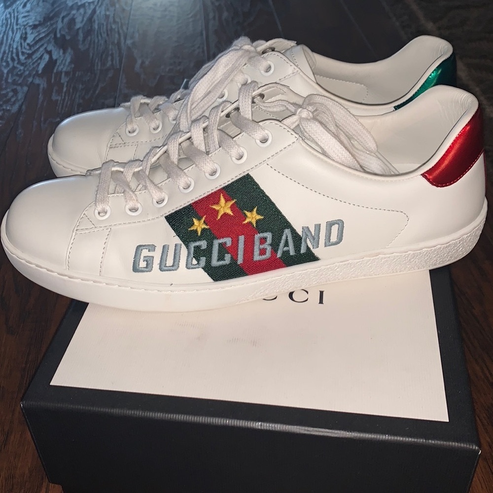 Mens Gucci Gucciband white sneakers size 6